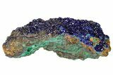 Sparkling Azurite Crystals with Malachite - Laos #179672-2
